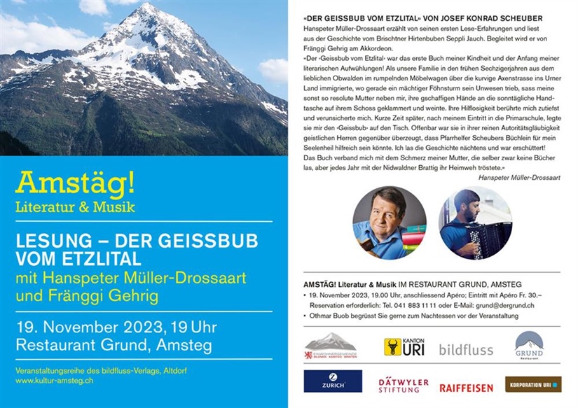 Lesung zum "Geissbub vom Etzlital" mit Hanspeter Müller-Drossaart