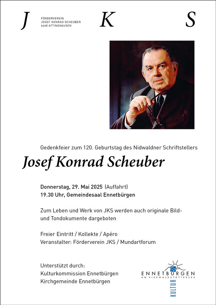 Gedenkfeier zum 120. Geburtstag von JKS am Donnerstag, 29. Mai, in Ennetbürgen