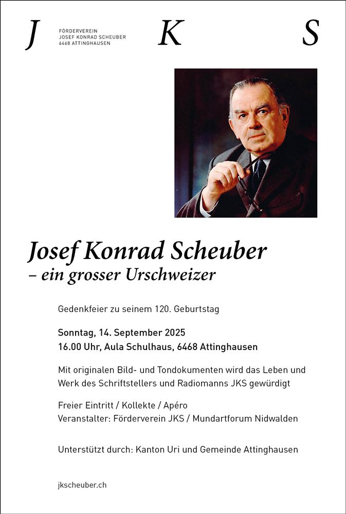 Weiterer Gedenkanlass am Sonntag, 14. September, 16 Uhr, in Attinghausen